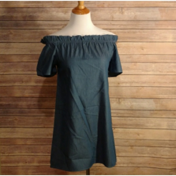 Denim - Off-Shoulder Dress 💫 - Picture 2 of 8