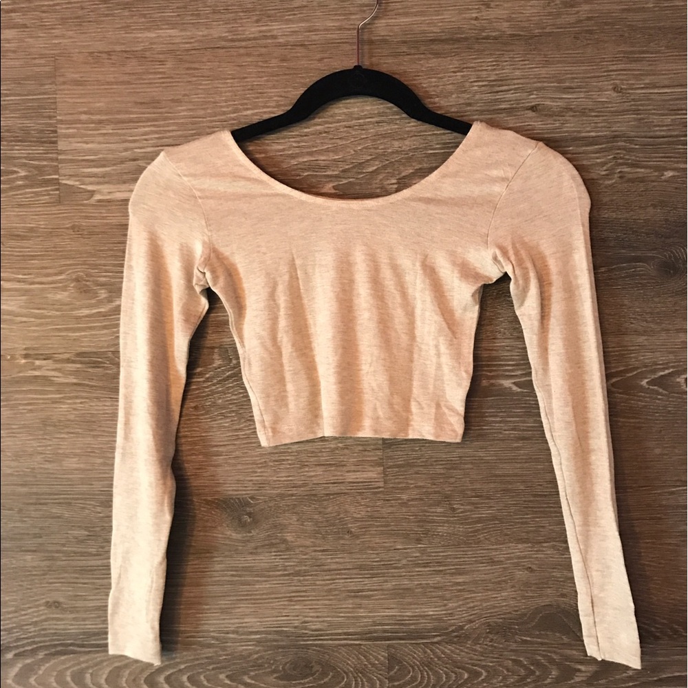 American Apparel Cotton Long Sleeve Crop Top