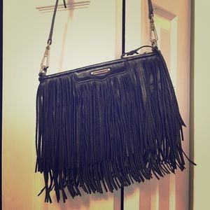 Black fringe Rebecca Minkoff purse