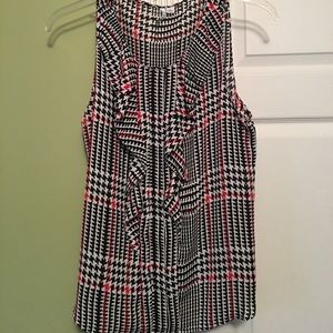 Elle houndstooth sleeveless Blouse