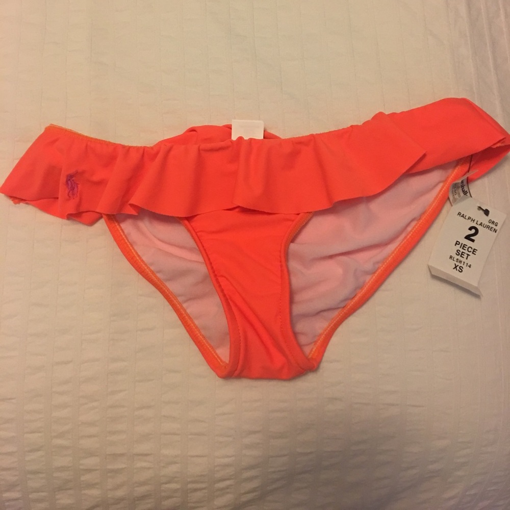 Orange ruffle bikini bottom