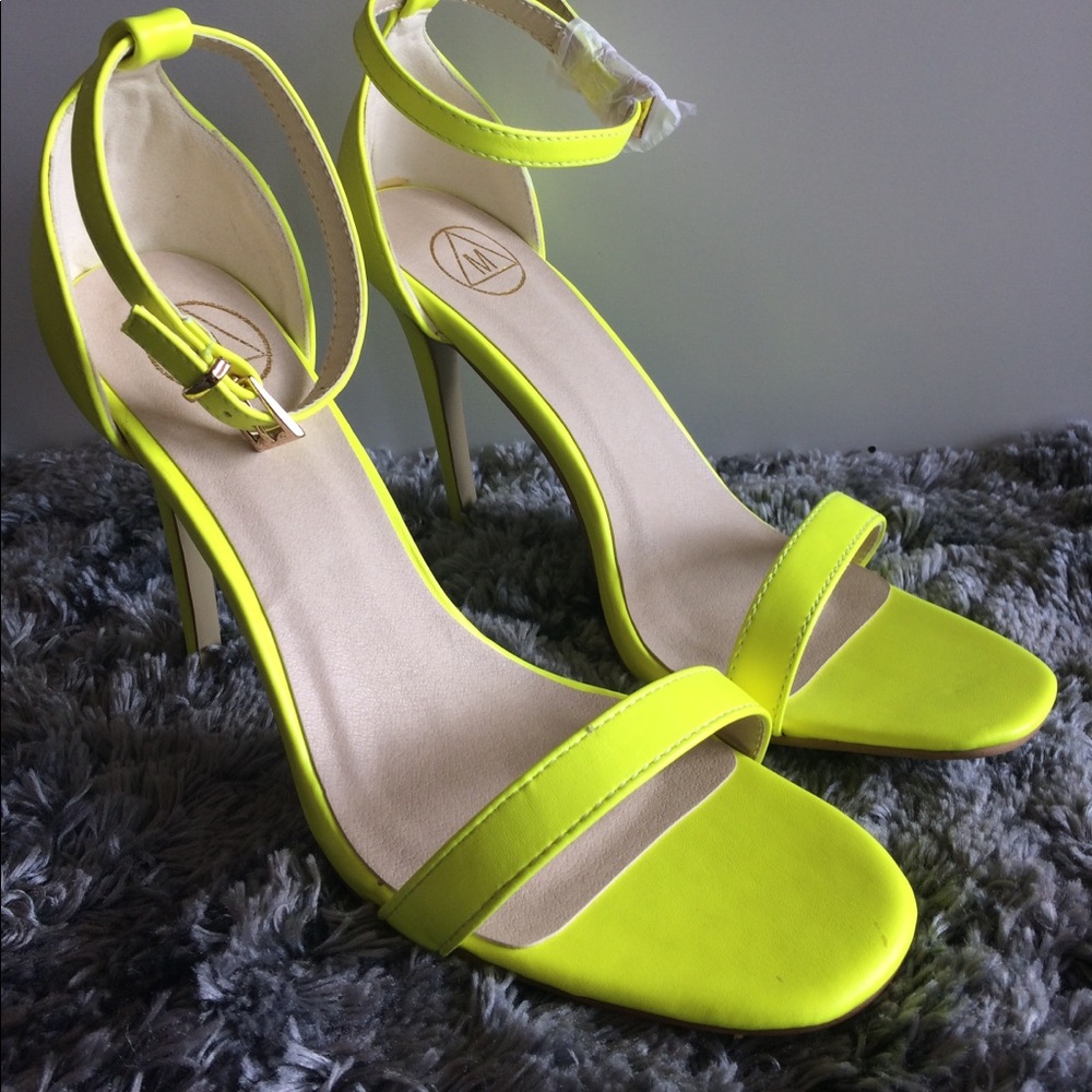 Misguided neon yellow heels