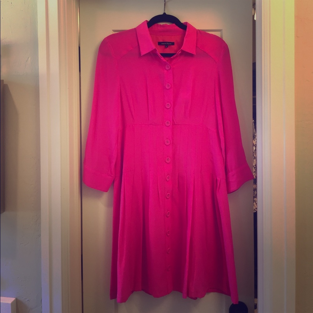Nanette Lepore hot pink shirt dress