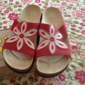 New Betula/Birkenstock Red Sandals size 10