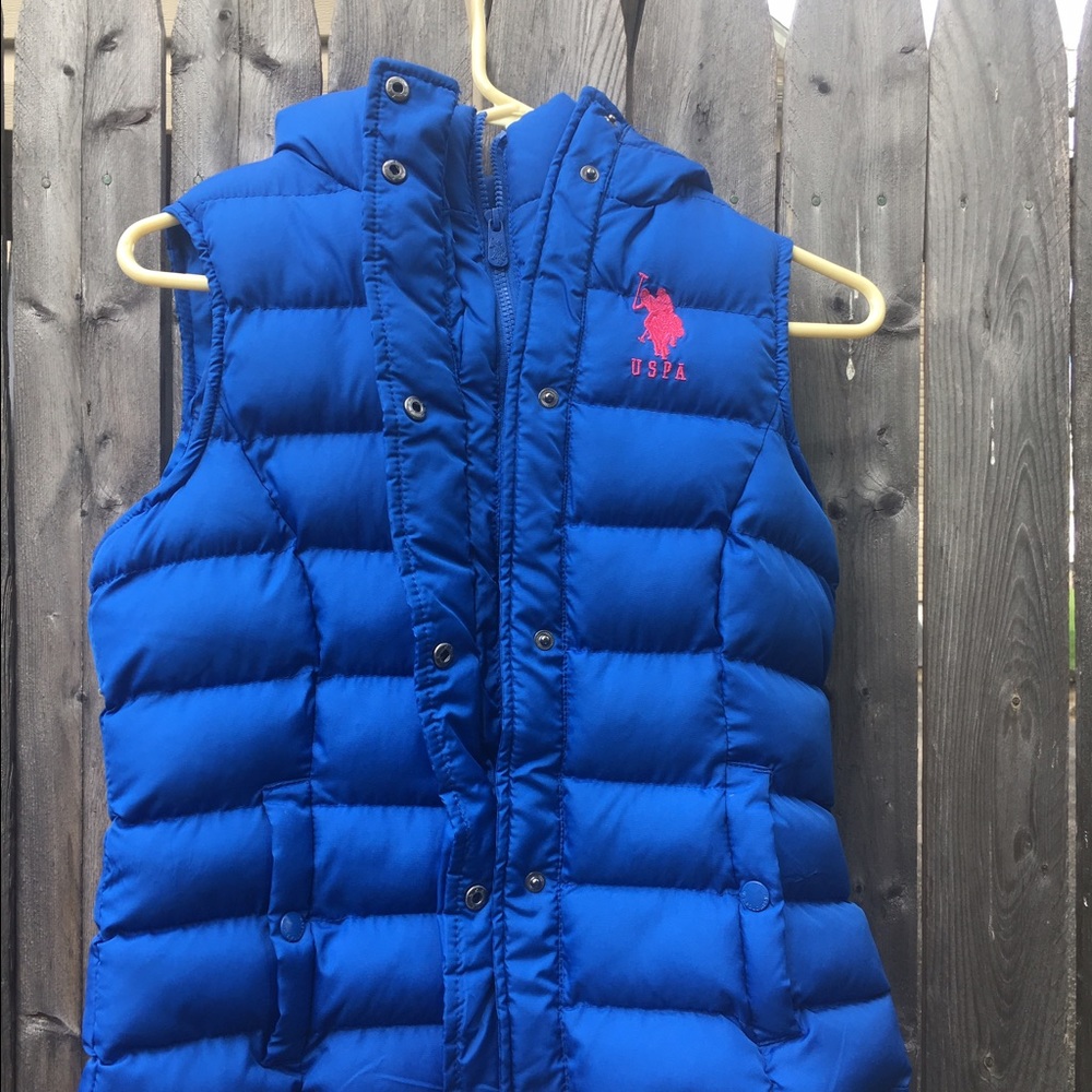 USPA U.S. Polo Association Blue Puffy Vest