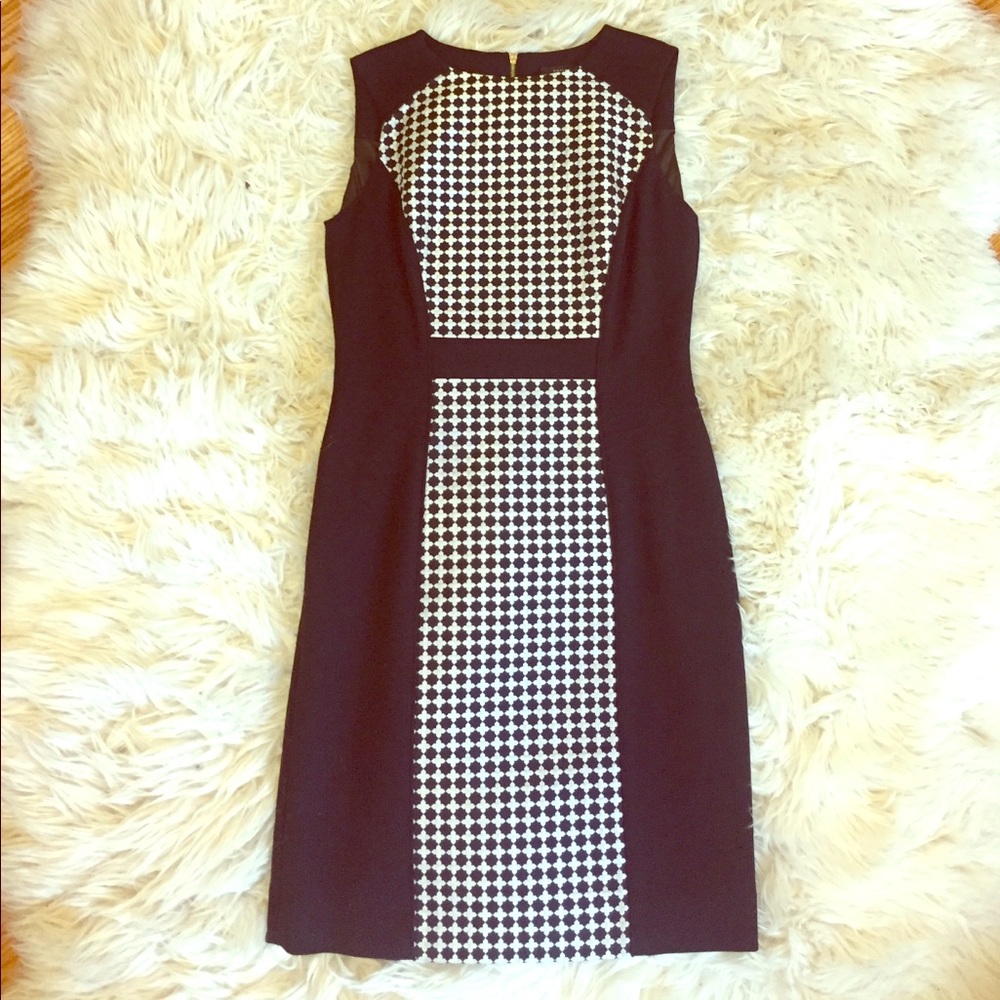Tahari black and white dress