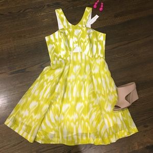 Trina Turk cutout cotton/ chiffon dress