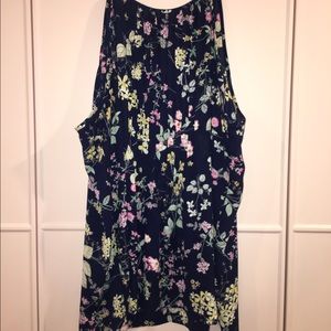 NY&C Floral Pleated Tie Back Tank