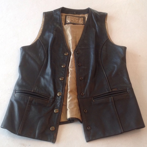 guess leather vest