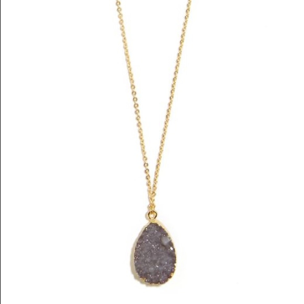 BaubleBar Gray Druzy Pendant - NEW!