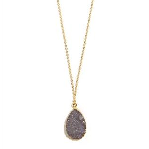 BaubleBar Gray Druzy Pendant - NEW!