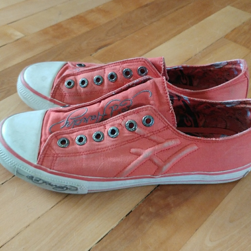 Orange Ed Hardy Shoes