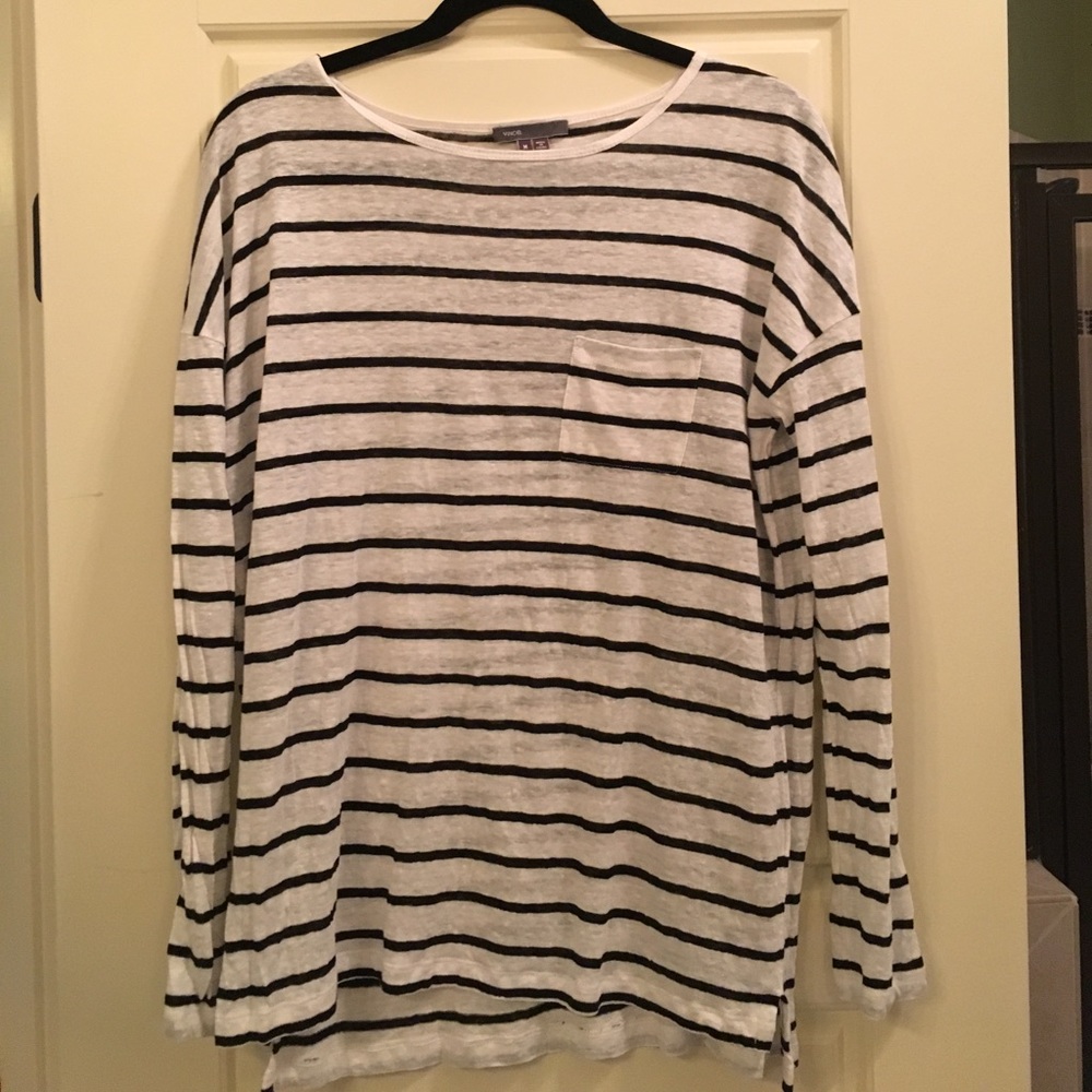 Vince long sleeve linen shirt