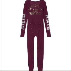 Pink one piece pajamas