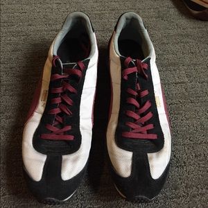 Size 12 men's Puma Speeder burgundy white & black