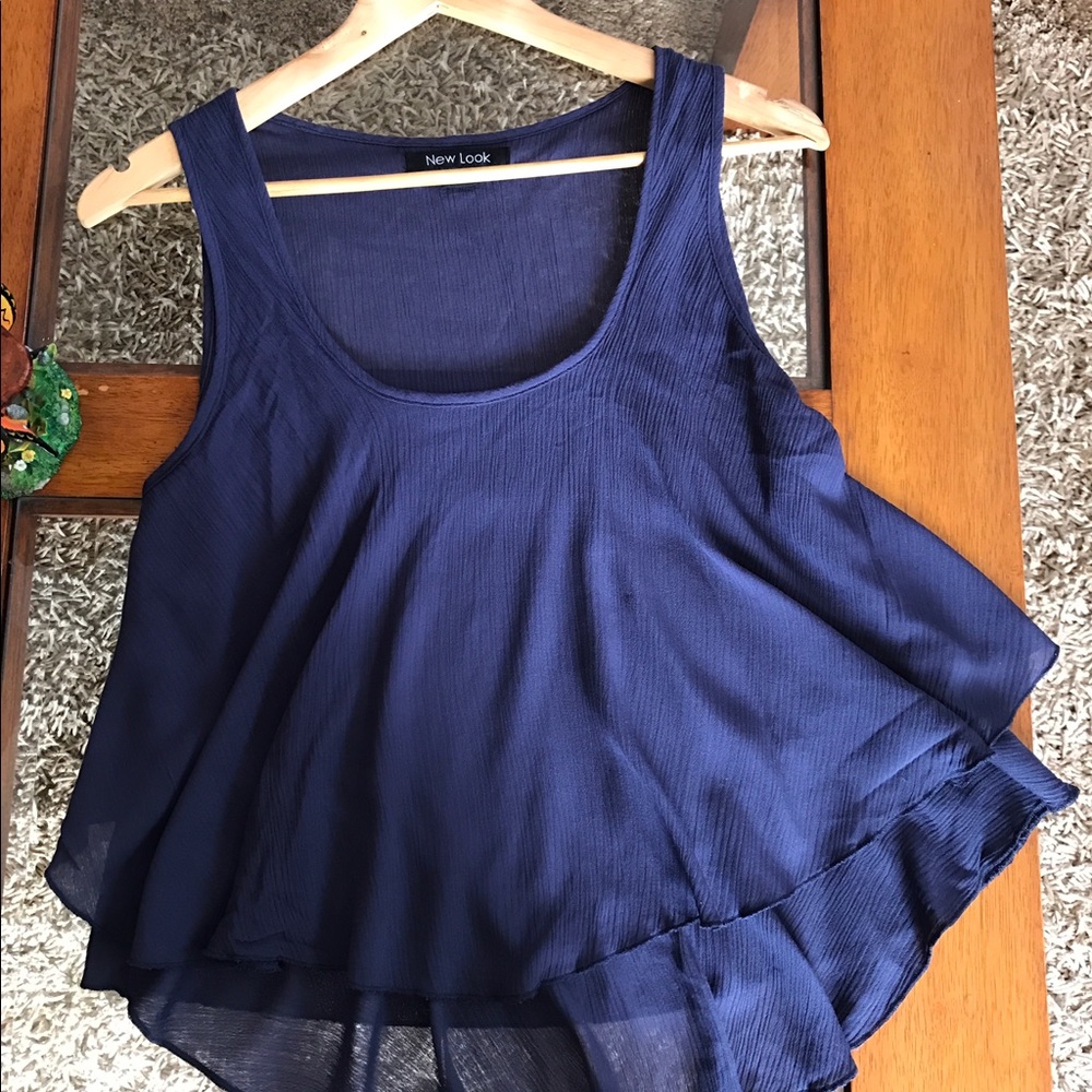 fashion shirt summer sleeveless blue top blouse