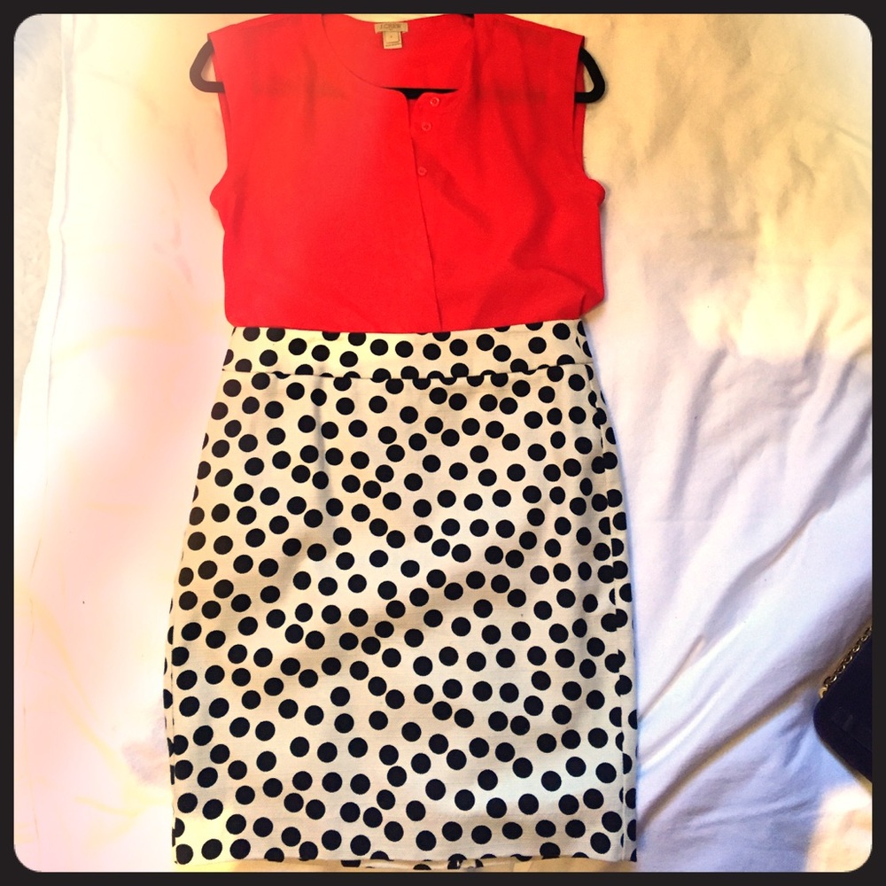 J. Crew Red Sleeveless Blouse