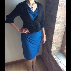 Anthropologie blue mid length dress