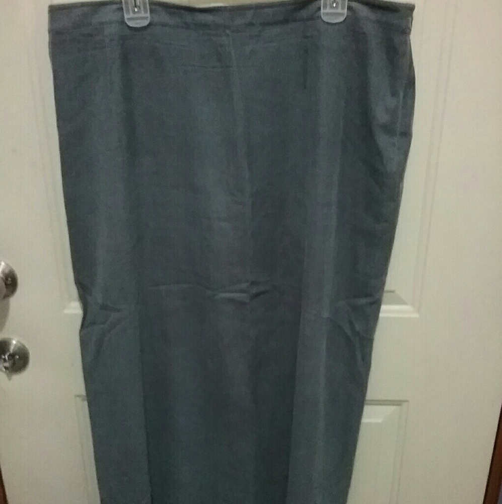 Women's 3X Charcoal Gray Silk Skirt
