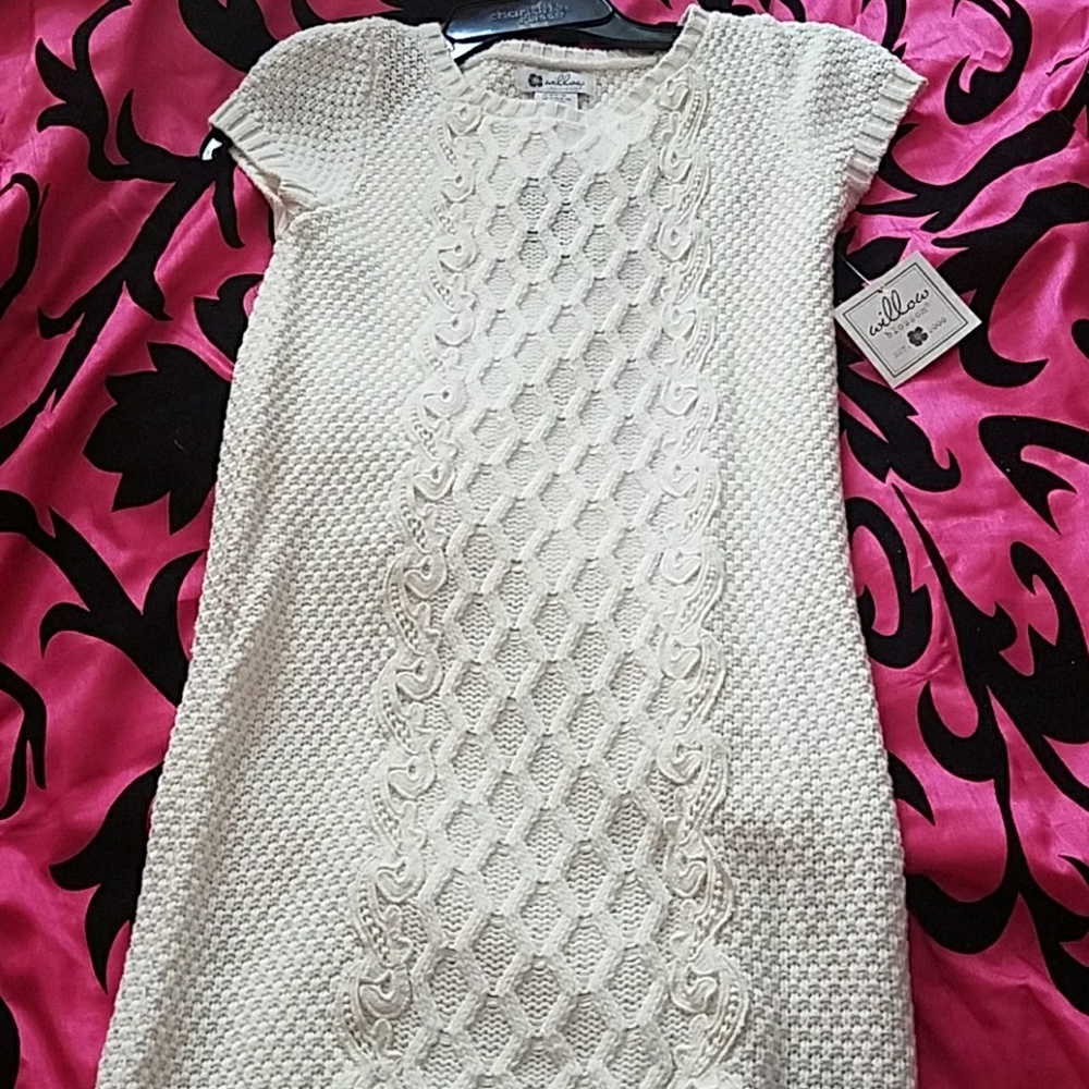 White sweater dress