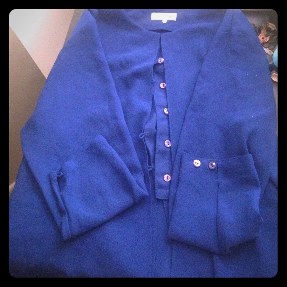 Blue silky sweater