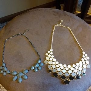 Gray, white, black necklaces