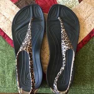 Crocs animal print sandals