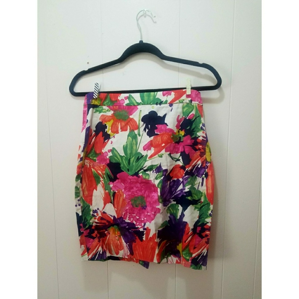 J Crew Floral Pencil Skirt Size 2