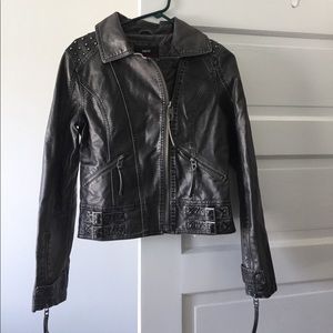 Miss Sixty vegan grey leather jacket