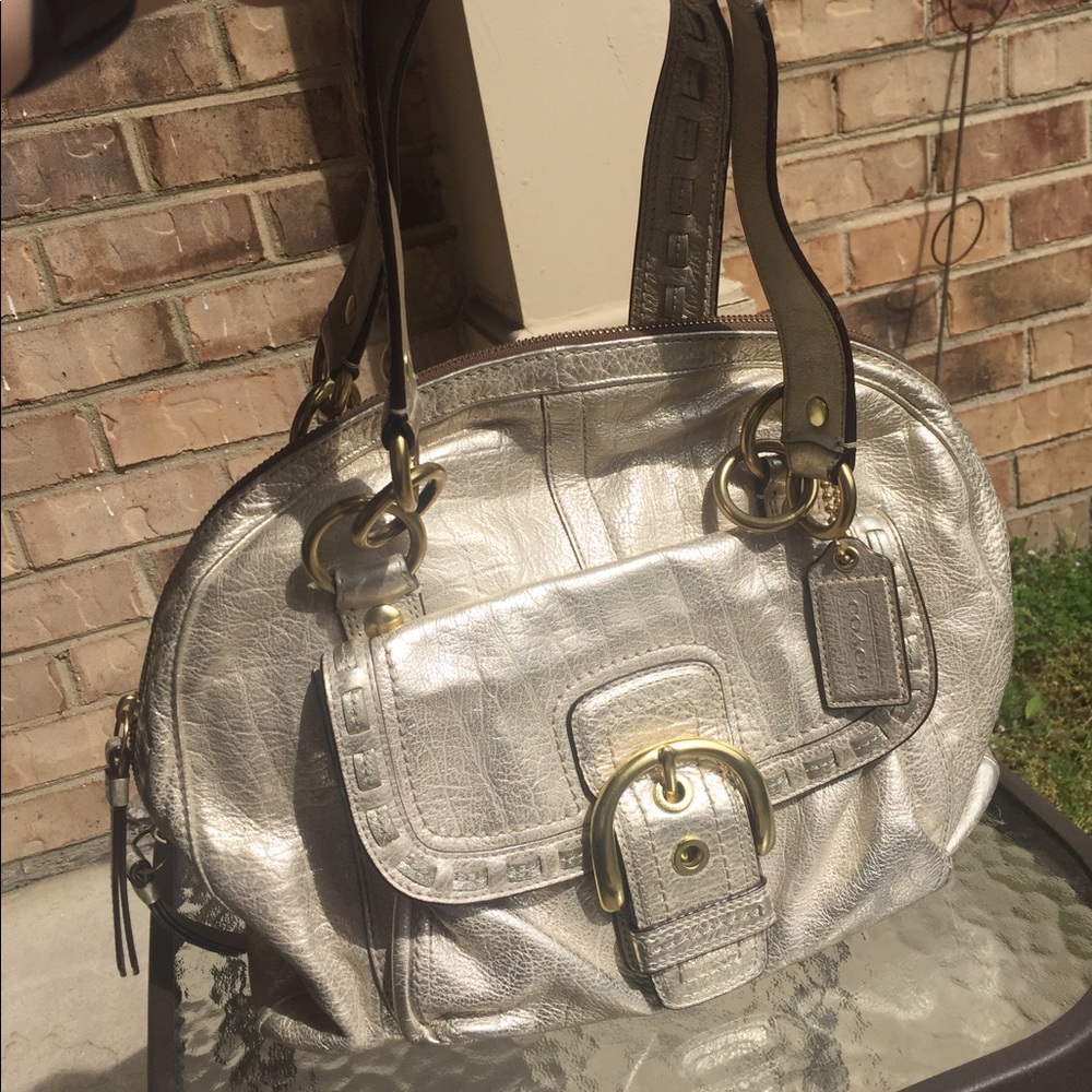 Coach Metallic Gold Leather  Satchel 👜