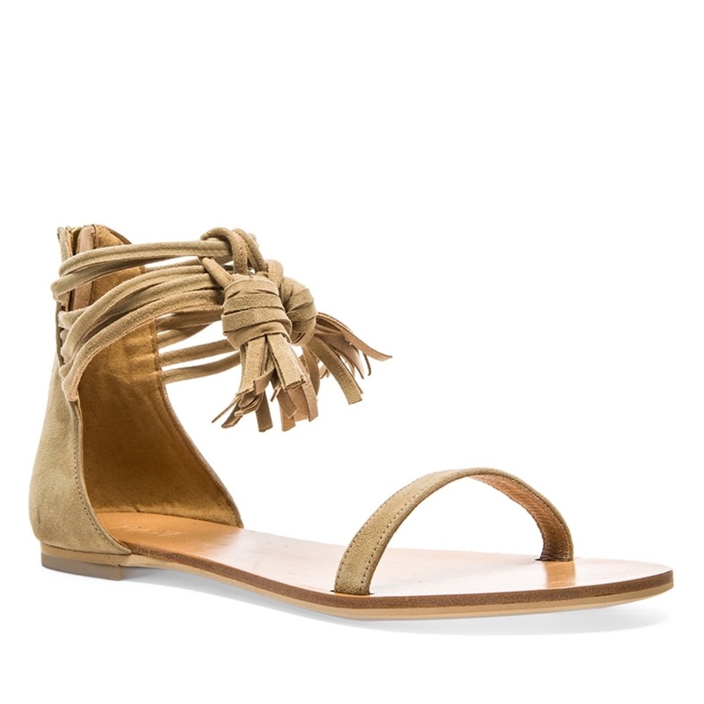 New Raye tassel tan sandals