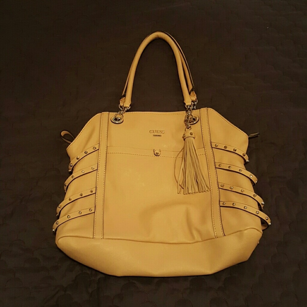 Tan Guess purse
