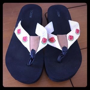 J. Crew Shoes - 🍉 J Crew watermelon flip flops size 7 🍉 J. Crew Shoes - 🍉 J Crew watermelon flip flops size 7 🍉