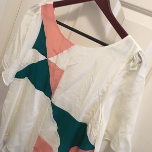 Line & Dot Silk Blouse