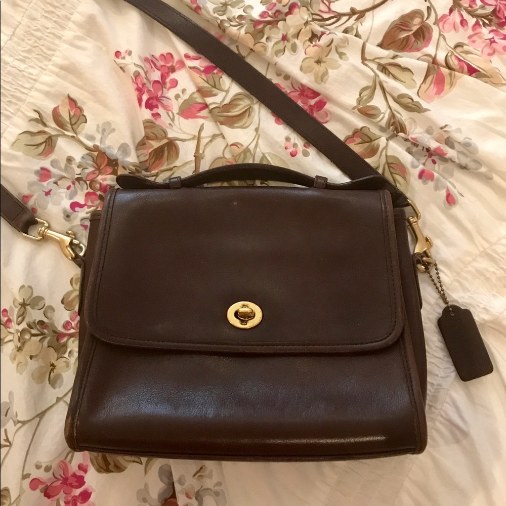 Vintage Coach crossbody messenger satchel handbag