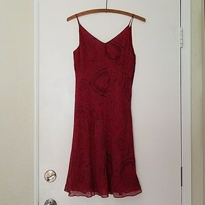 Ann Taylor red silk dress