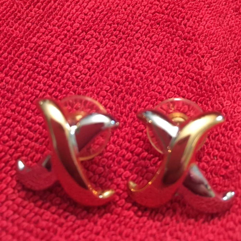 Gold and silver earrings