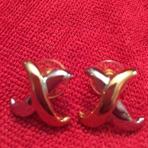 Gold and silver earrings