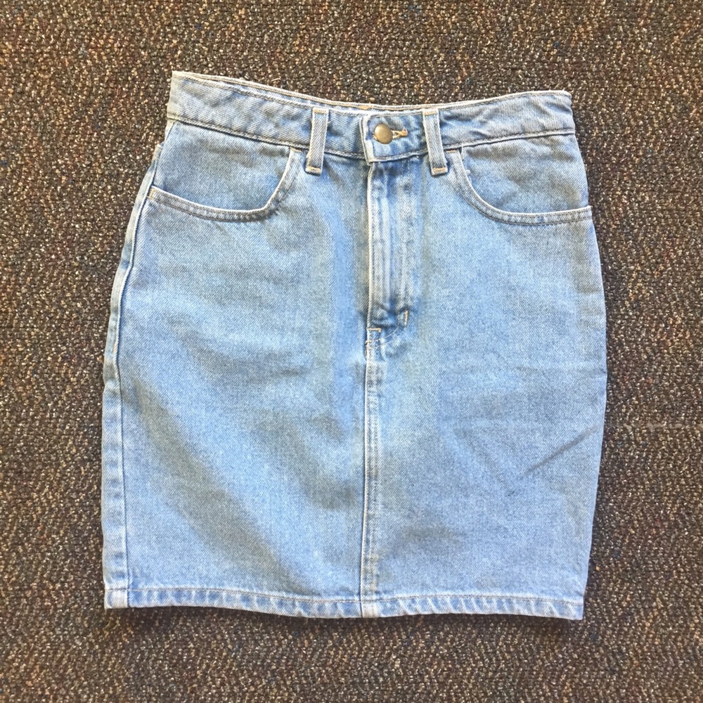 American Apparel light blue denim pencil skirt