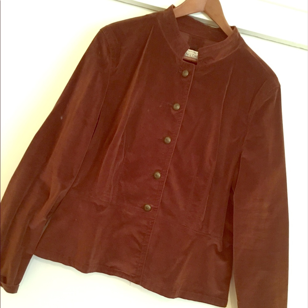 Chocolate brown velvet stretch jacket