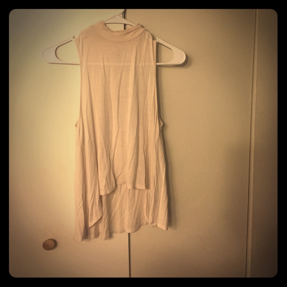 Cream colored high neck tank