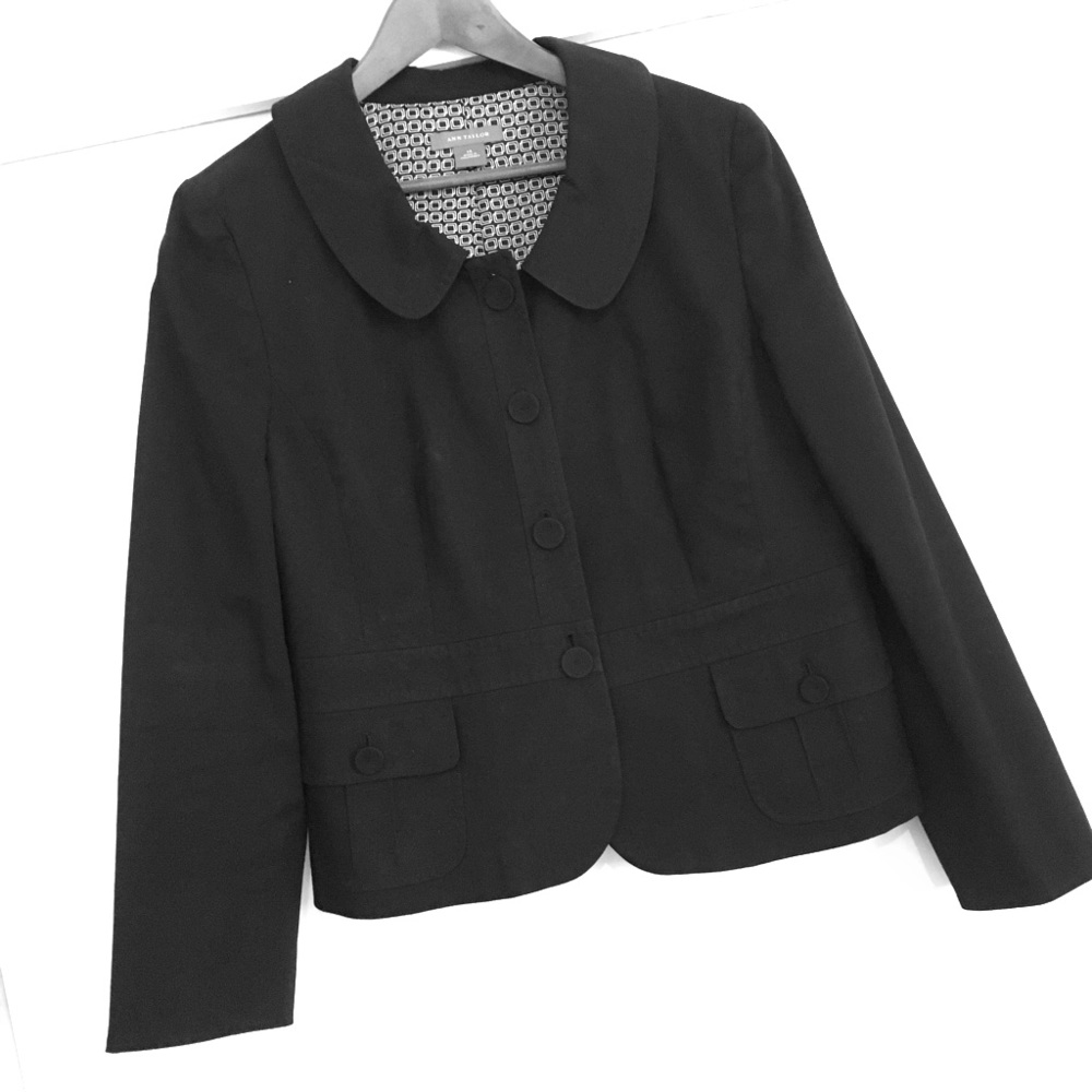 Ann Taylor classic black cotton blazer