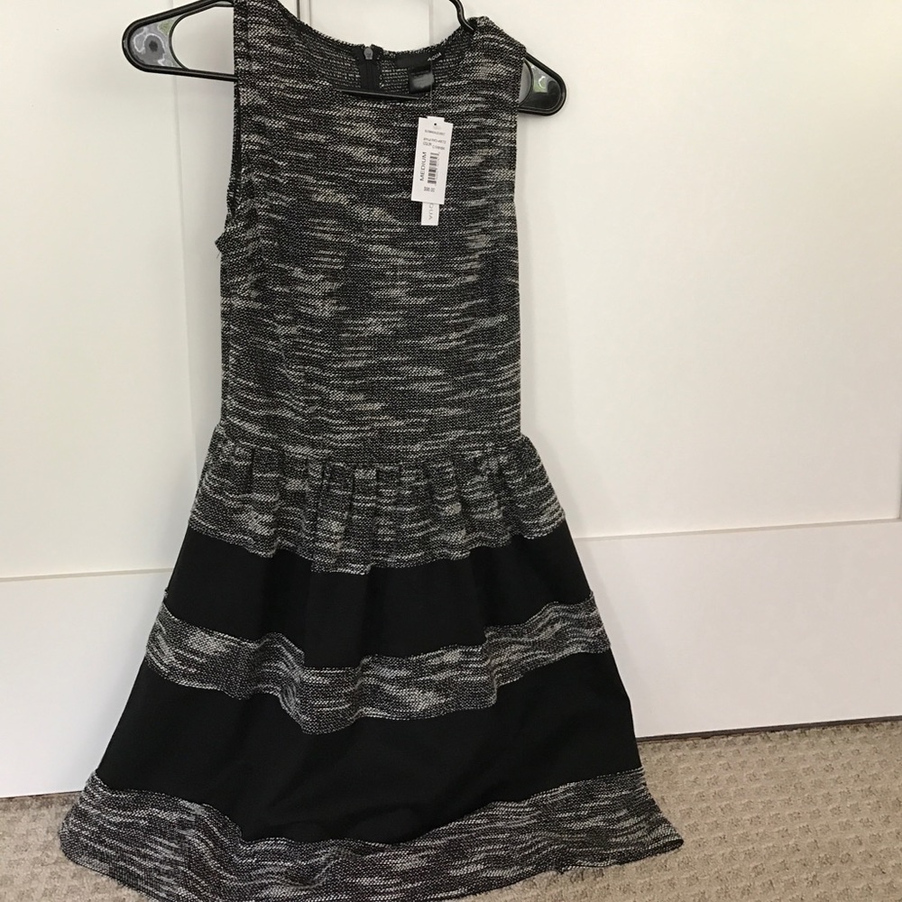BRAND NEW Aqua black and gray A-line midi dress.