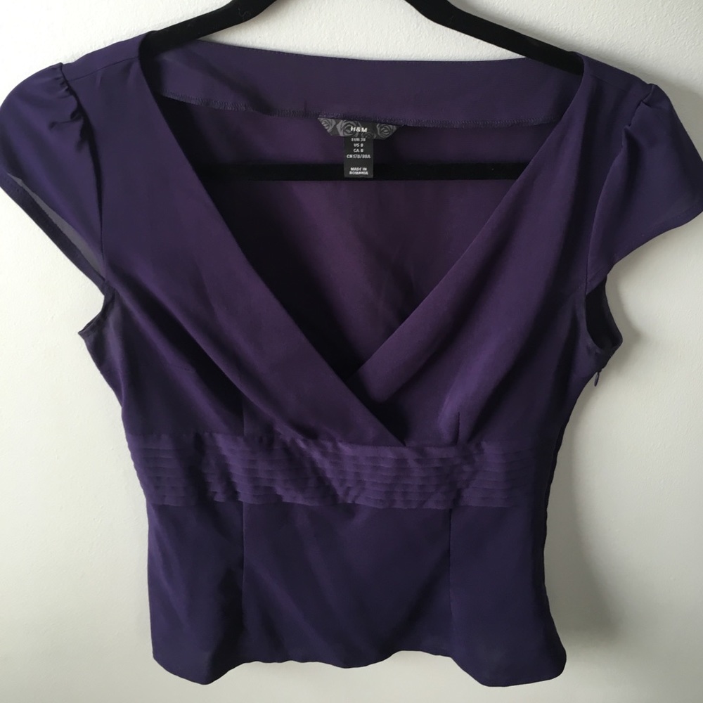 H&M empire waist cap sleeve blouse