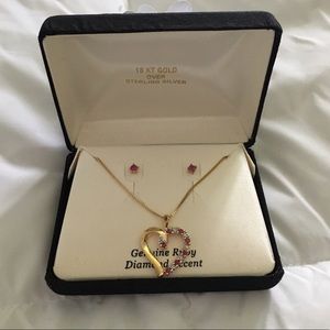 Gold & Ruby Jewelry Set