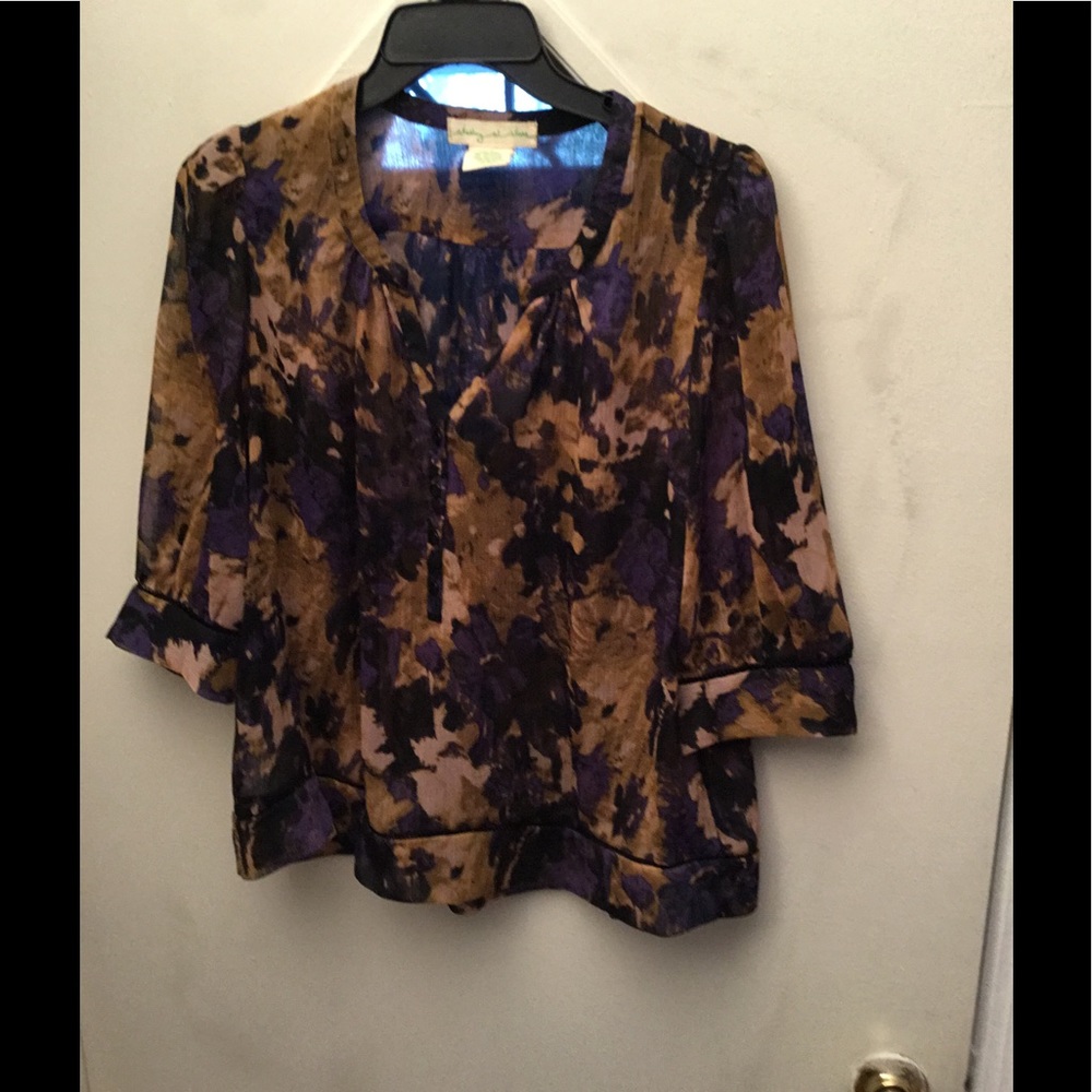 100%  polyester floral blouse