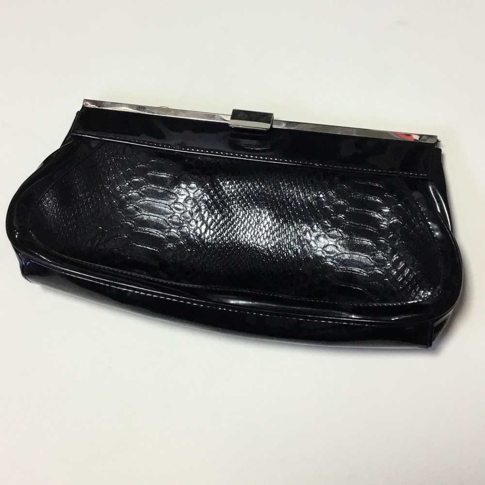 Faux leather alligator clutch
