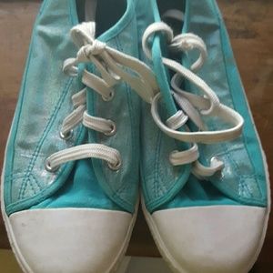 Blue Teal Sparkly Sneakers by Liv and Maddie Sz 3