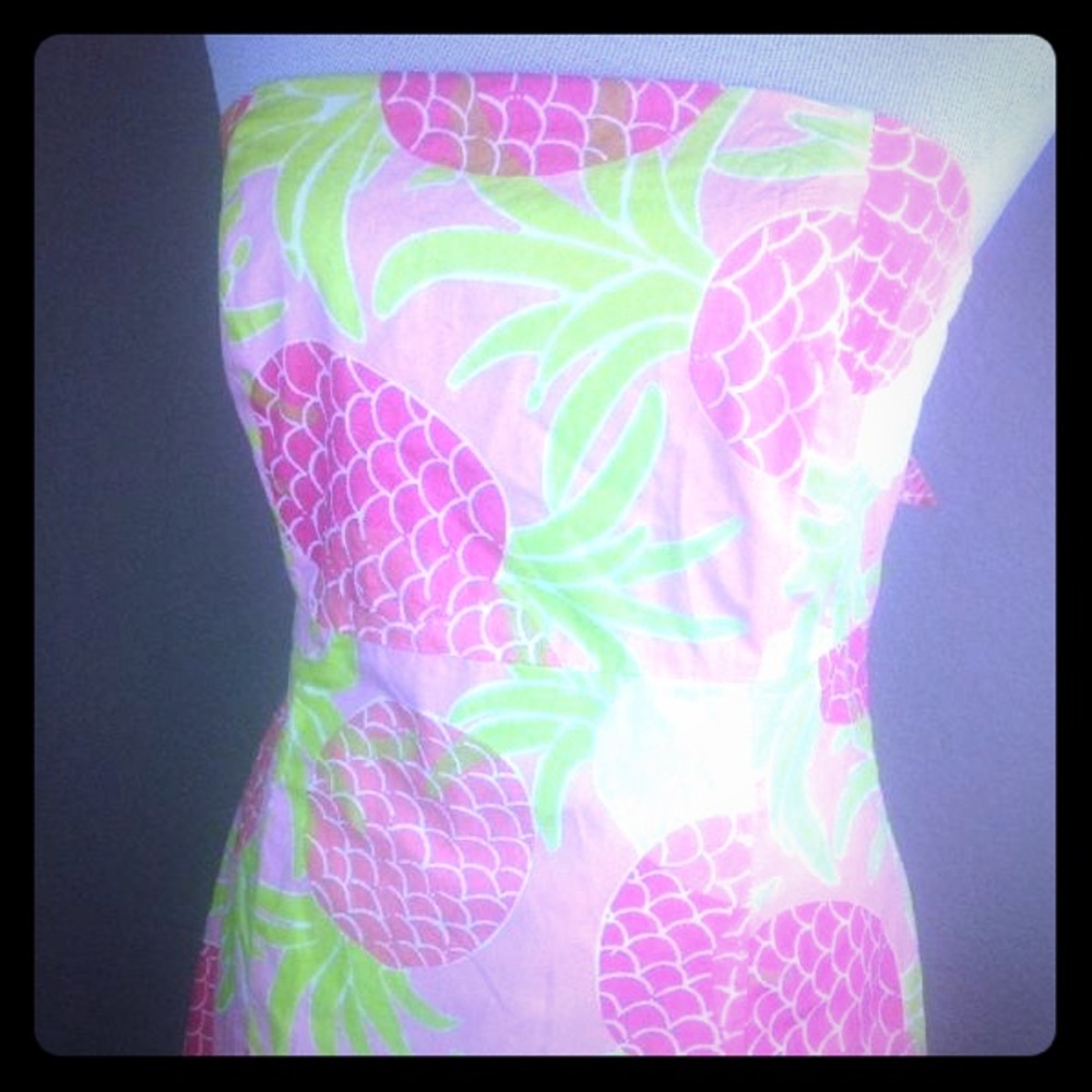 Lilly Pulitzer strapless pineapple dress