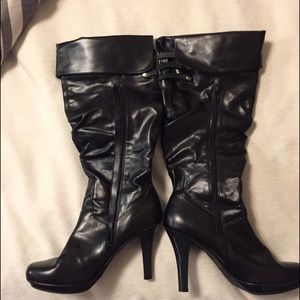 Black knee high boots
